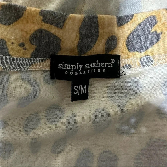 Simply Southern collection S\M cheetah leopard print‎ lightweight open cardigan - Picture 6 of 7